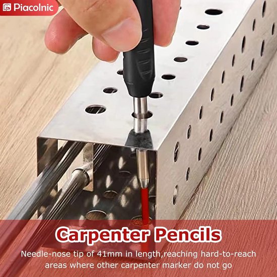 Bview Carpenter Mechanical Pencils 6 Nachfüllungen und eingebauter Anspitzer Lon