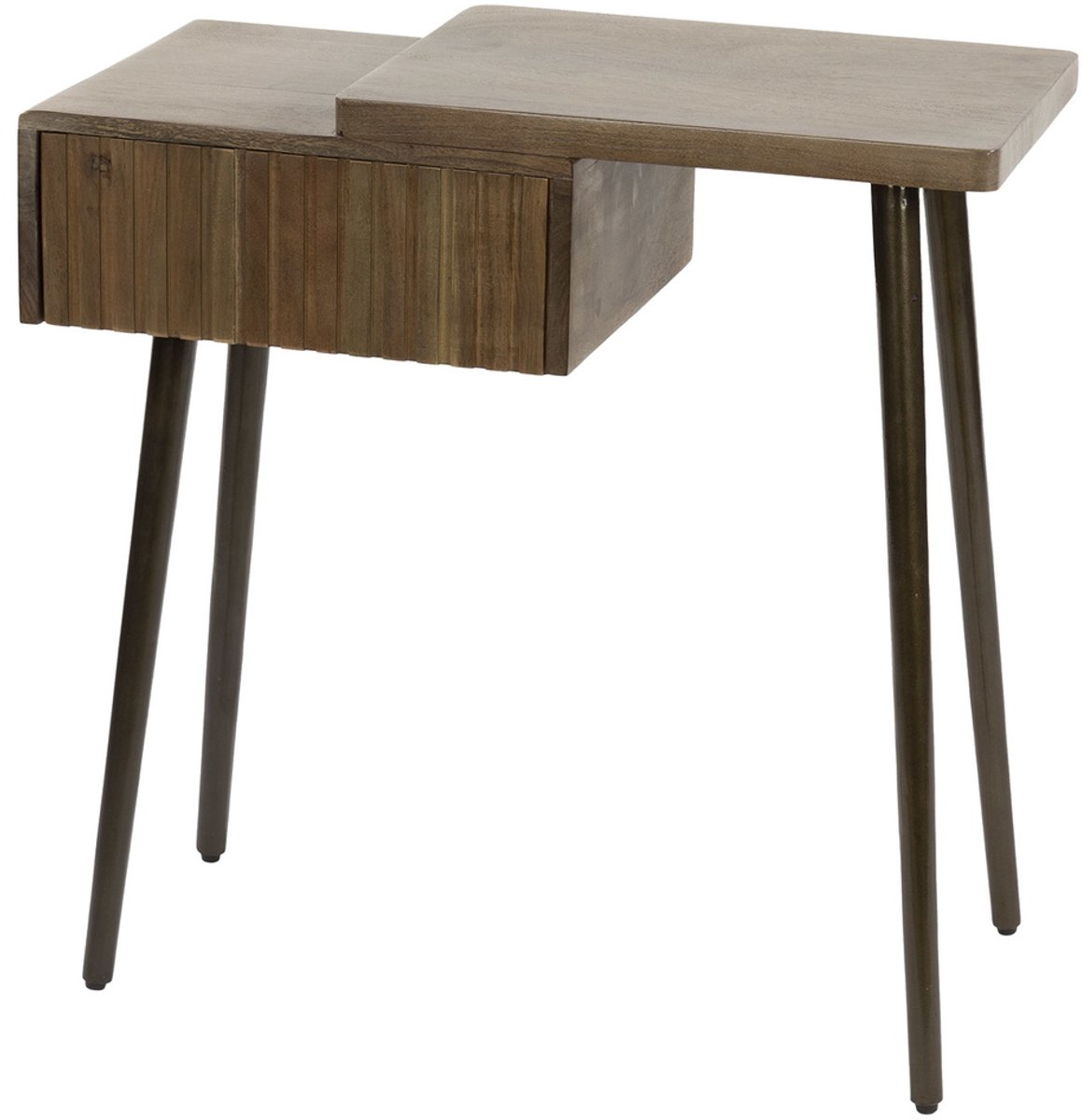 Giga Meubel Nachtkastje Carve Rechts - Bruin Acaciahout - 60x30x60cm