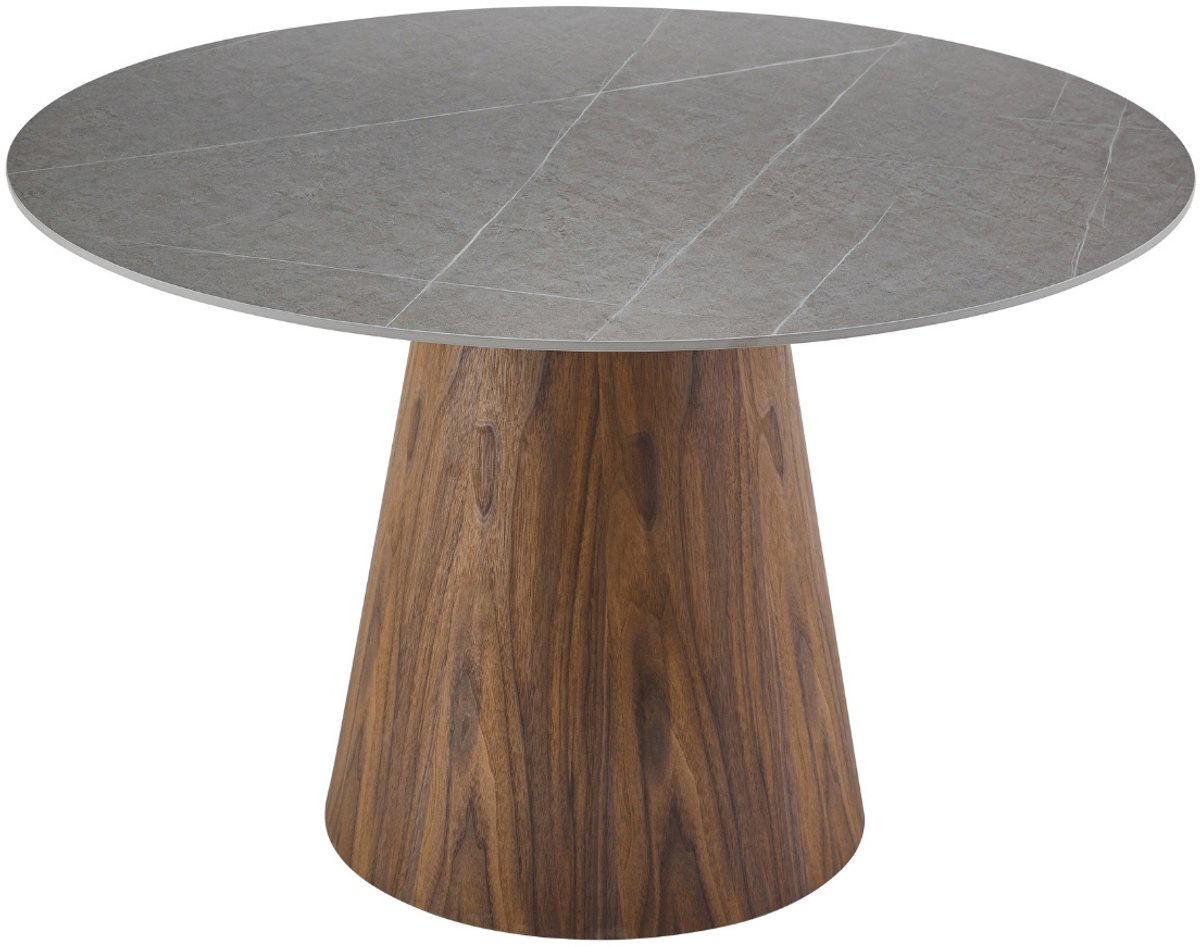 DÉJA Living Eettafel Kiruna - Rond Walnoot/Keramiek - 120x120x75cm