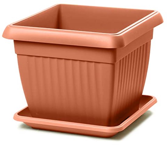 Bloempot binnen van terracotta - 20.5 x 24 - Lichtgroen - VENNA