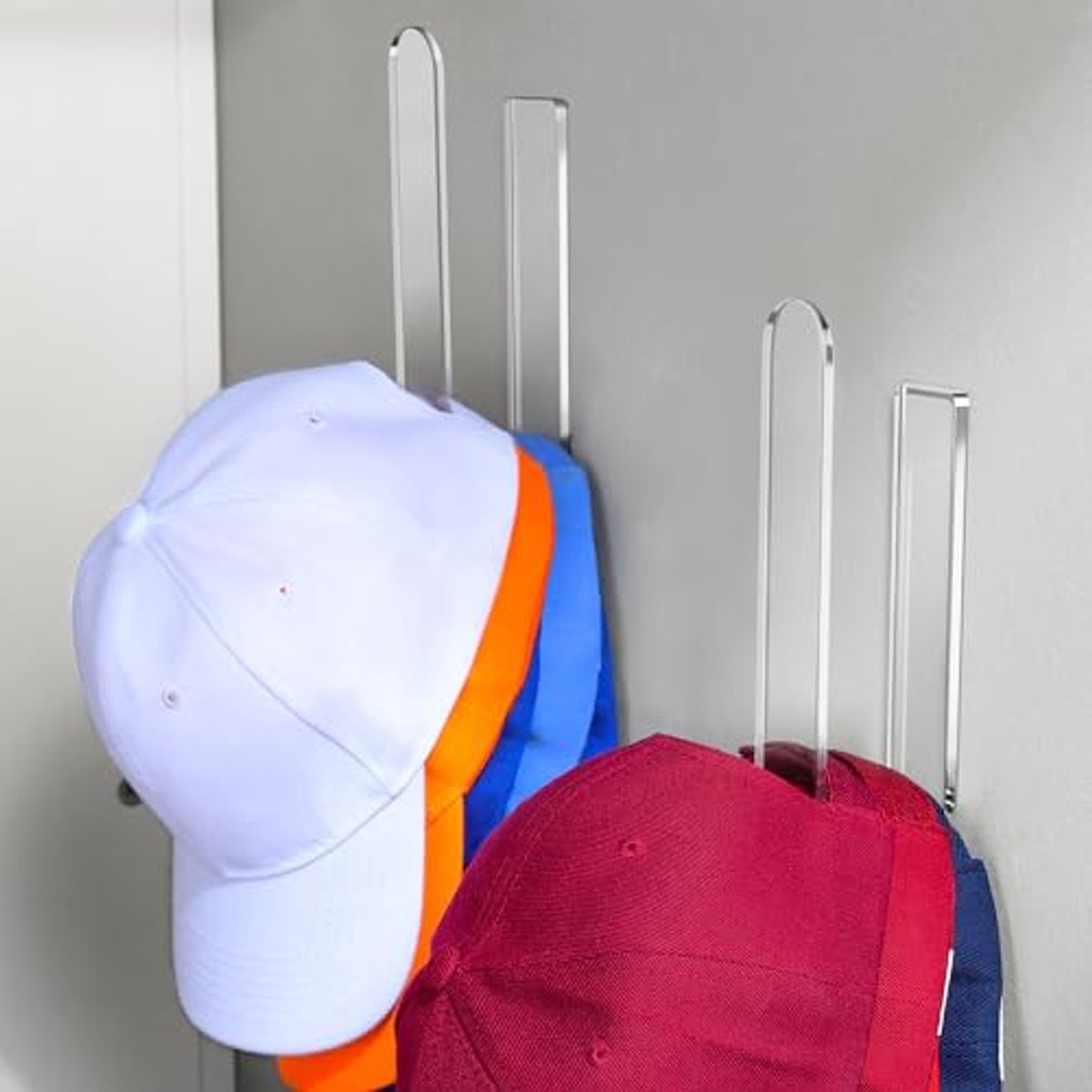 Hoedenrek voor 2 Hoeden - Transparante Organisator voor Wandkastdeur