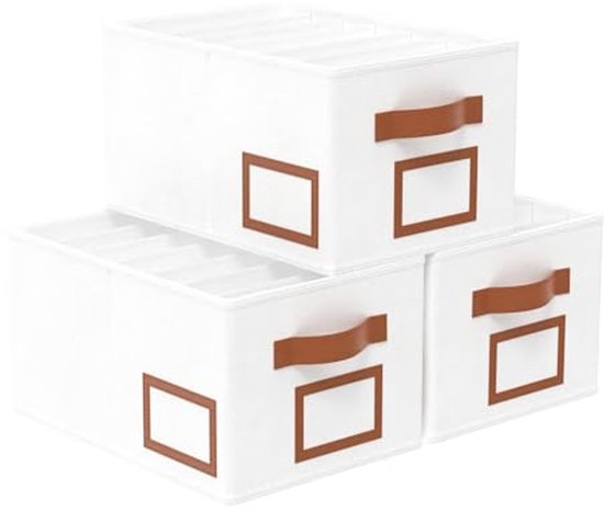 Sosayet Opbergboxset met 3 opbergdozen voor de kledingkast, opvouwbare stoffen opbergkubus met transparant venster, voor wasgoed, speelgoed, kleding, boeken Sosayet Opbergboxset met 3 opbergdozen voor de kledingkast, opvouwbare stoffen opbergkubus met transparant venster, voor wasgoed, speelgoed, kleding, boeken