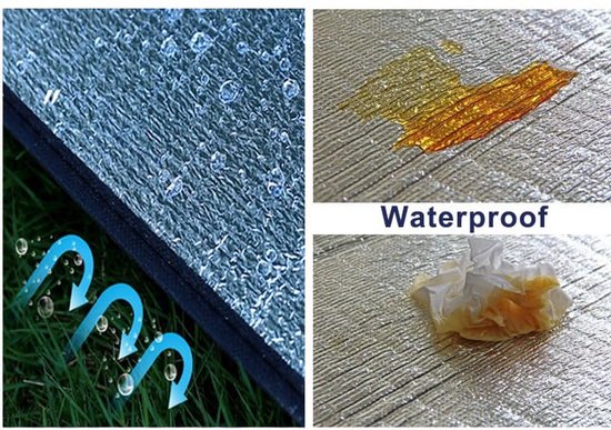 Opvouwbare Aluminium Campingvloermat 200 x 100 cm - Isolerende en Waterdichte Schuimrubberen Mat van Merkloos — afbeelding 3