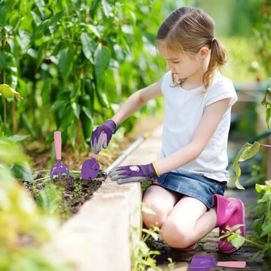 5-delig tuingereedschap voor kinderen - Eenhoorn tuinset met schort, handschoenen en speelgerei van Esschert Design — afbeelding 4