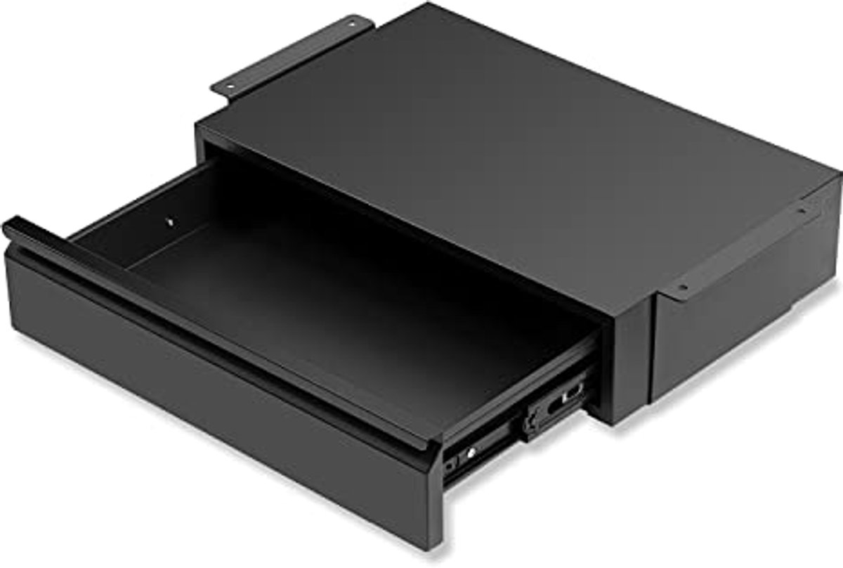 Onder Bureau Metalen Lade met Grote Slide Extension en Uittrekbare Plank - Organizer voor Tafel of Werkbank