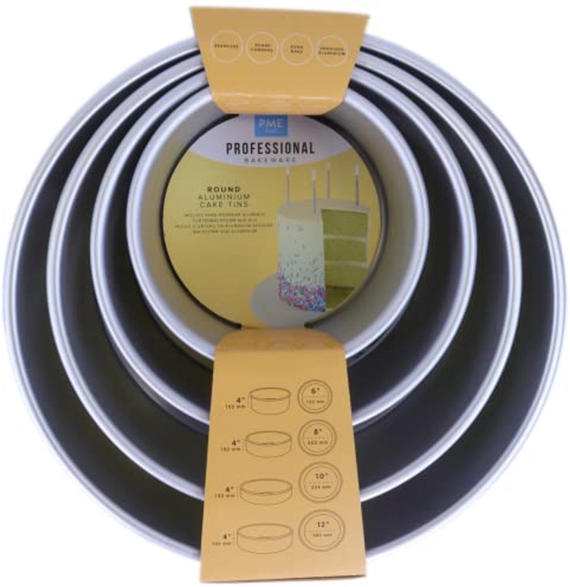 Ronde Cakepannen Set van 4 in Diverse Maten - Ideaal voor Perfecte Taarten