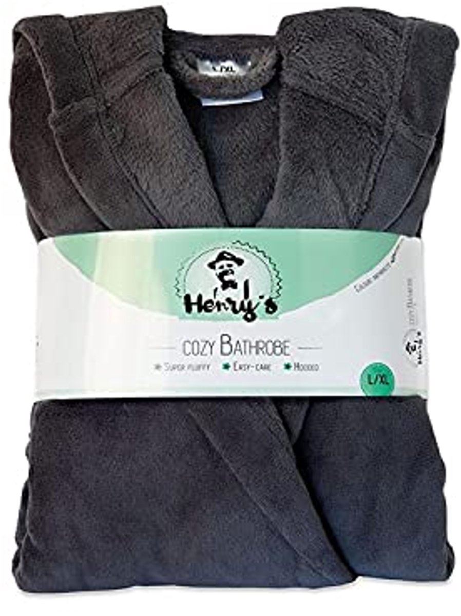 Stijlvolle Fleece Badjas voor Dames en Heren - Antraciet/Grijs, Maten S - XL