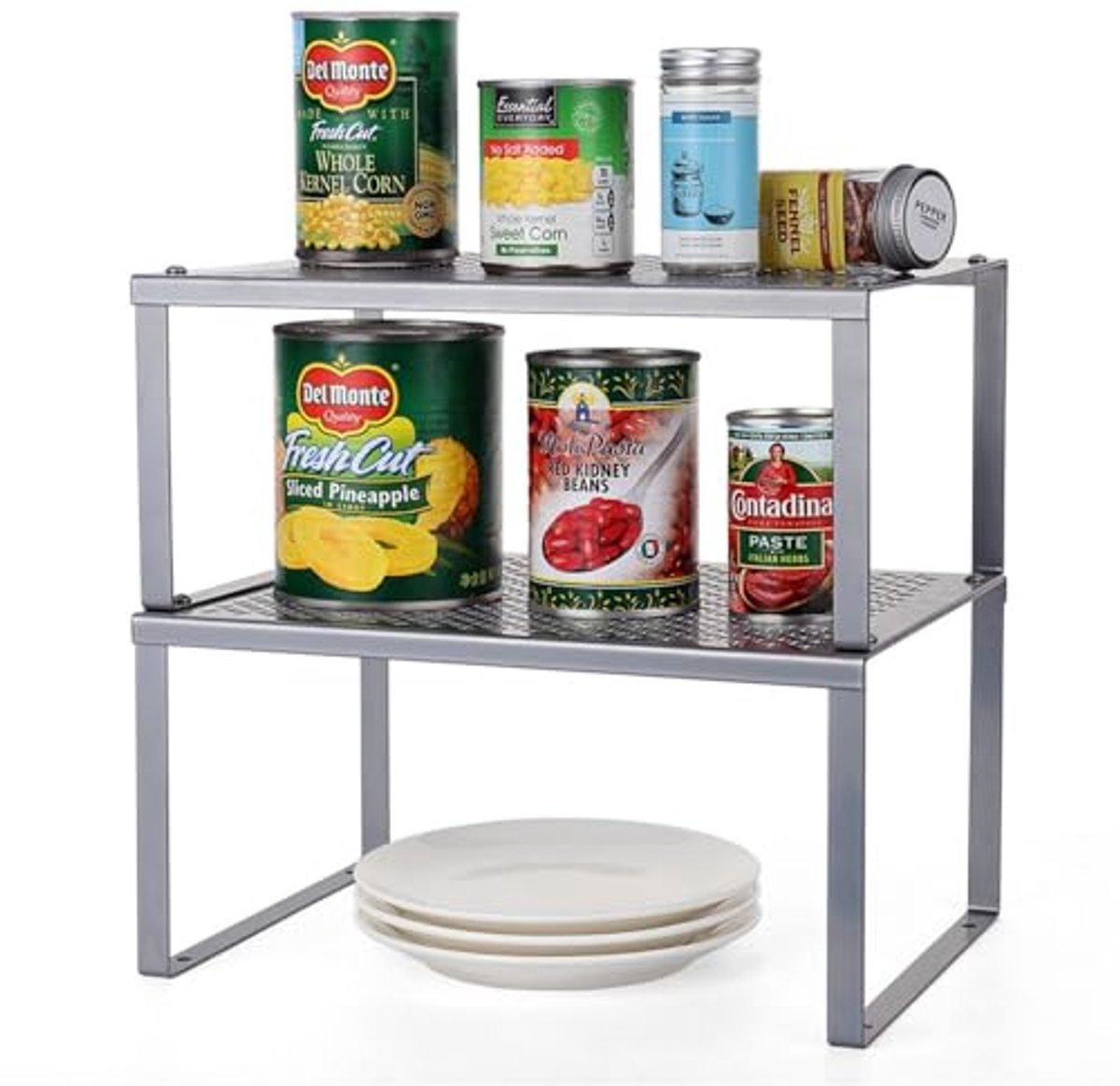 Verstelbare en Stapelbare Keukenorganizer - Set van 2 voor Keuken, Badkamer en Kantoor