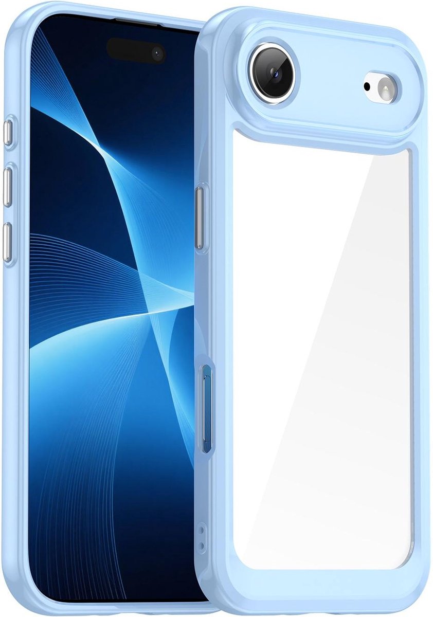 Hoesje geschikt voor Apple iPhone Air - Phonesta Acrylic Hybrid Back Cover - Blauw