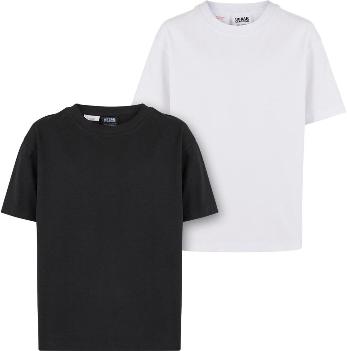 Urban Classics Oversized Boyfriend 2-Pack Kinder T-shirt Kids 122/128 Zwart