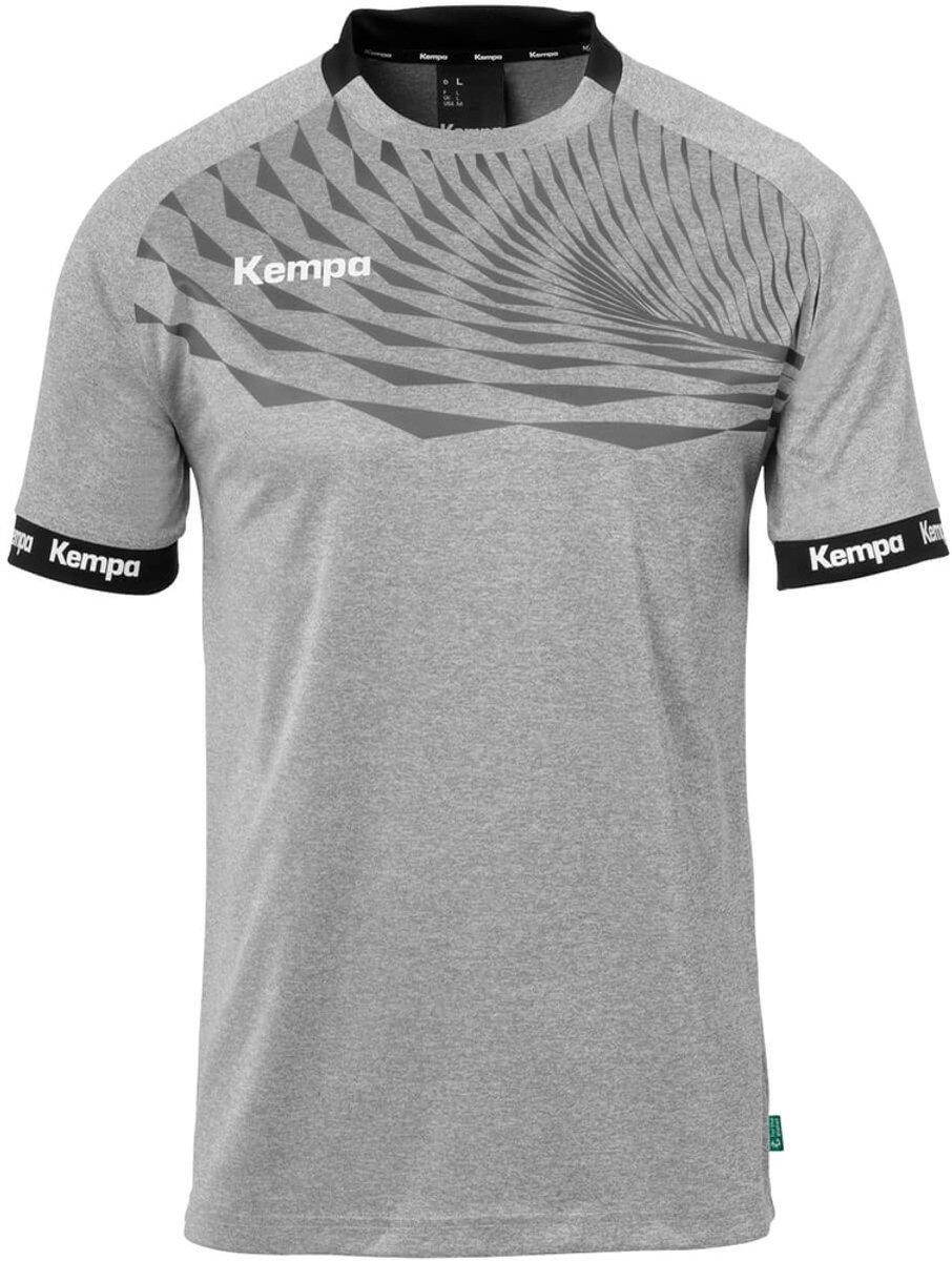 Kempa Kinder Sportshirt Wave 26 Shirt 2003654 Dark Grau Melange/Anthra-164