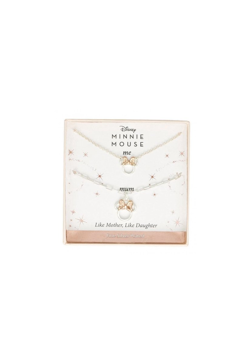 Disney Minnie Mouse Two Tone Plated Mother & Daughter Necklace Set