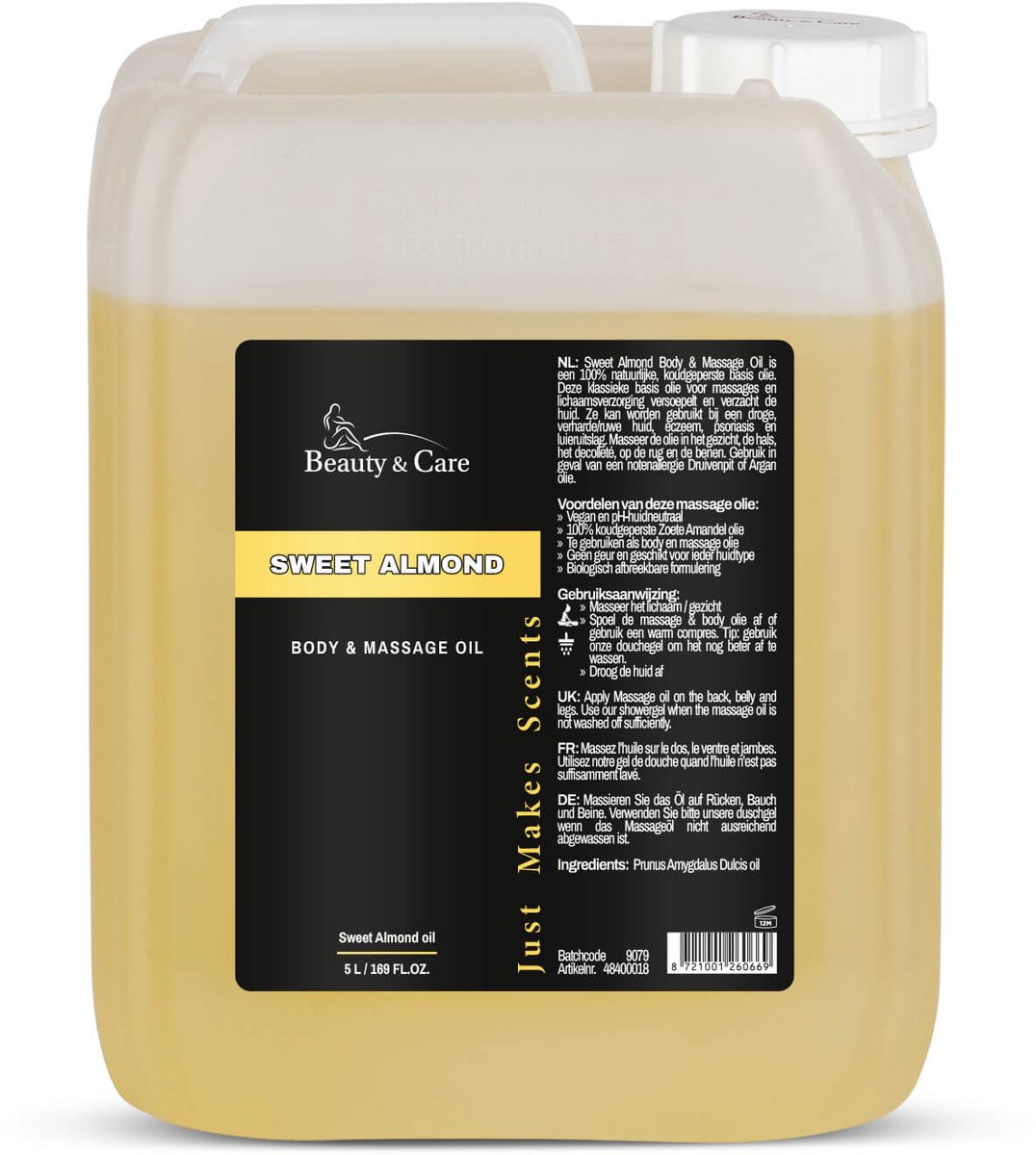Zoete Amandel olie - Beauty & Care - 5 L. new