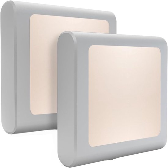Lichtgevoelig nachtlampje- Insteek Nachtlamp - Gaat Aan bij Donker, Uit bij Licht - Dimbaar Warm Wit Licht - Energiezuinig, Veilig - Set van 2 Stuks - Voor Elke Kamer