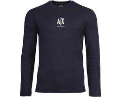Printed Long Sleeve Round Neck Knitwear - Blue Shirts
