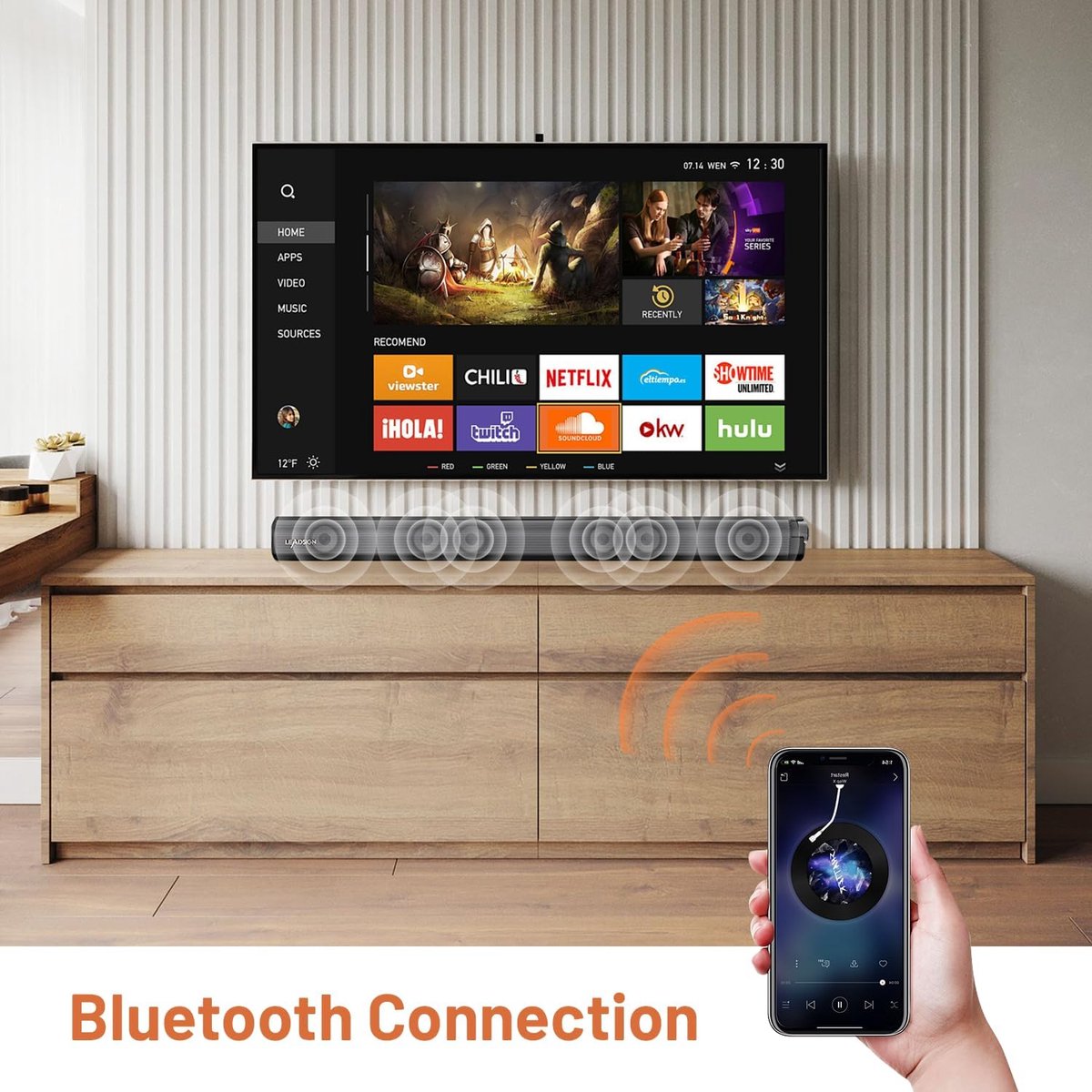 100W Soundbar met Subwoofer en Surround Sound System - afbeelding 2