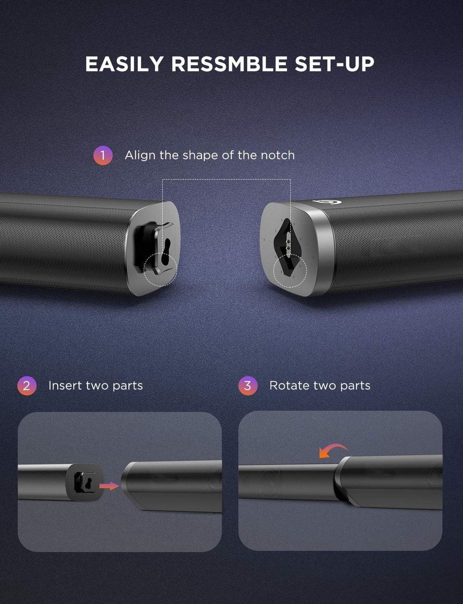 Afbeelding 3 van Soundbar met Subwoofer 2.1-kanaal 190W voor TV - Bluetooth 5.0, Instelbare Bas en DSP Technologie