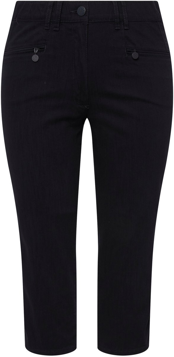 Ulla Popken - Dames - 7/8-Broek Mony kuitlang ritszakken stretch - Marine - Maat 52