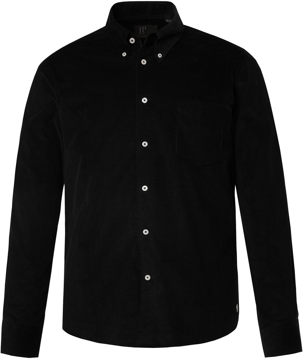 JP 1880 - Heren - Corduroy overhemd lange mouwen button-down kraag Modern-Fit - Navy blauw - Maat 8XL