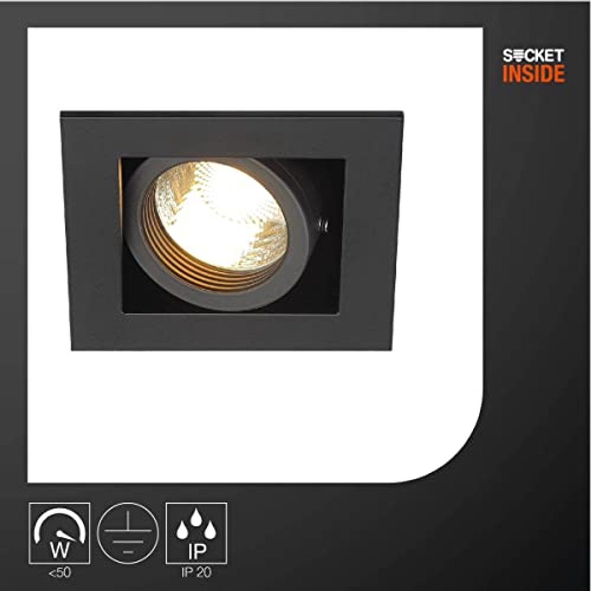 Inbouwarmatuur LED KADUX 1 - Plafondspot met GU10 fitting - Zwart
