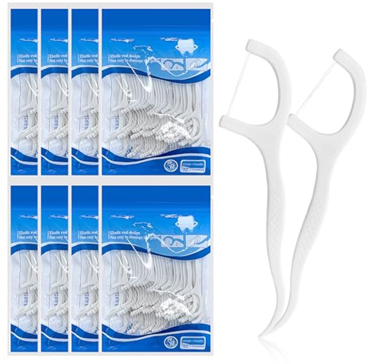 Effectieve Flosssticks voor Tandenreiniging - 400 Stuks voor Nauwe Interdentale Ruimtes
