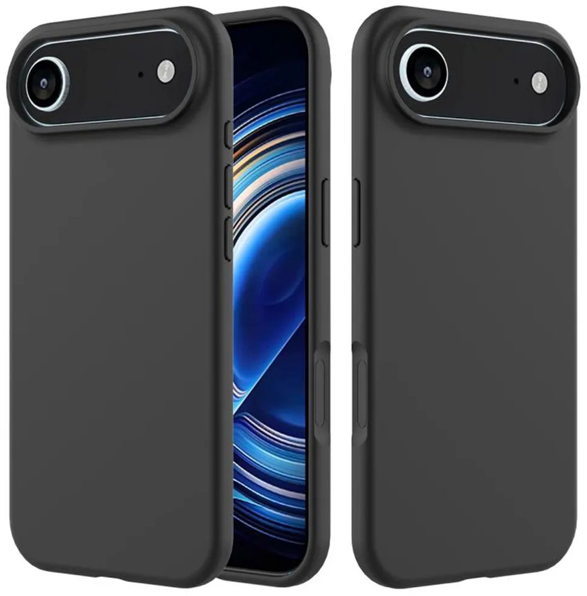 MobyDefend Hoesje - Geschikt voor iPhone Air - Matte Siliconen Backcover - Zwart