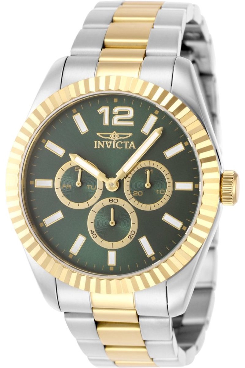 Invicta Specialty 49517 Heren Horloge - Waterdicht - Analoog - Quartz Uurwerk - Roestvrij Staal met groene Wijzerplaat - 43mm