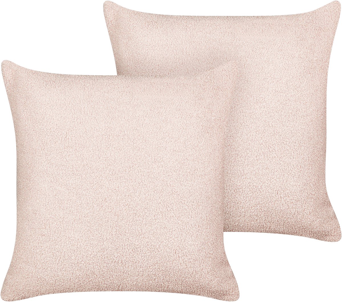 Beliani LEUZEA - Sierkussen set van 2 - Pastelroze - 45 x 45 cm - Bouclé