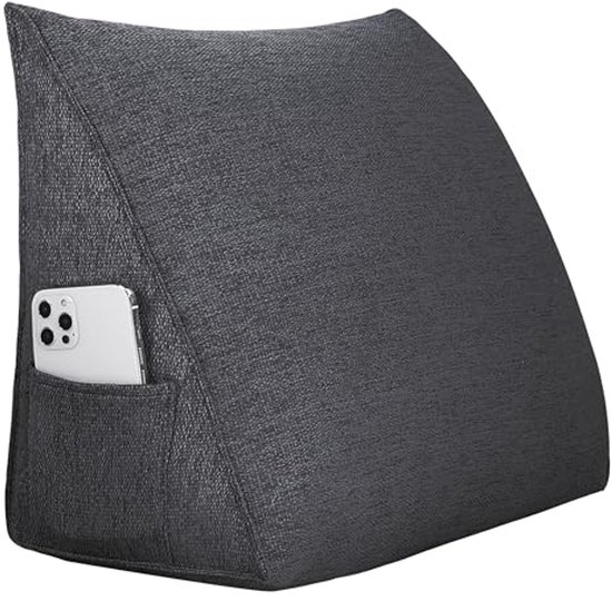 OBTUSS Driehoekig leeskussen, wigkussen voor bank, tv, 70 x 35 x 20 cm, positioneringsondersteuning, rugkussen voor slaapbank, dagbed met afneembare en wasbare hoes