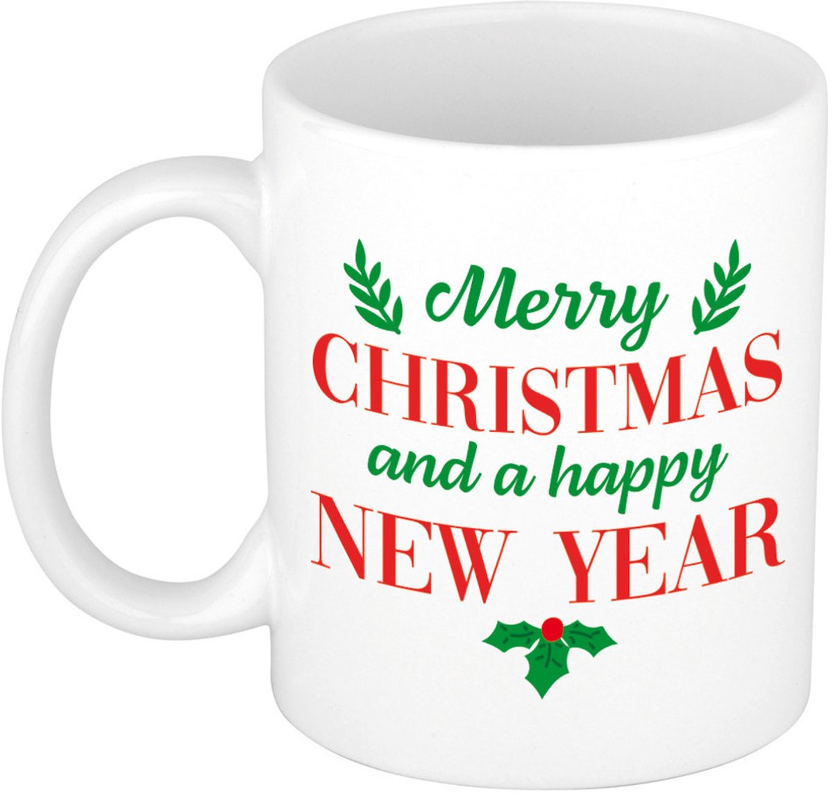 Bellatio Decorations Koffiemok - Merry Christmas - 300 ml - keramiek - kerstcadeau - kerstmis