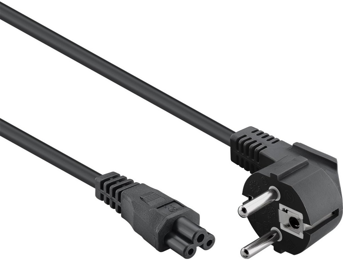 ACT Netsnoer CEE 7/7 male (haaks) - C5 zwart 7 m AK5188