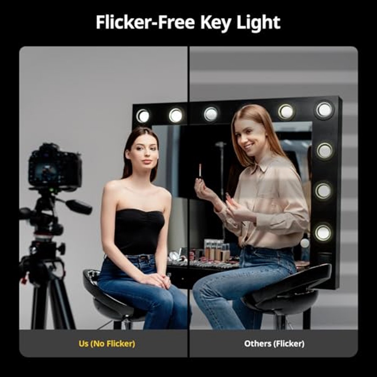 Softbox Verlichtingsset voor Fotografie en Video-opnames, 16'' x 16'' LED-Lampen met Flikkervrij Licht, Ideaal voor TikTok