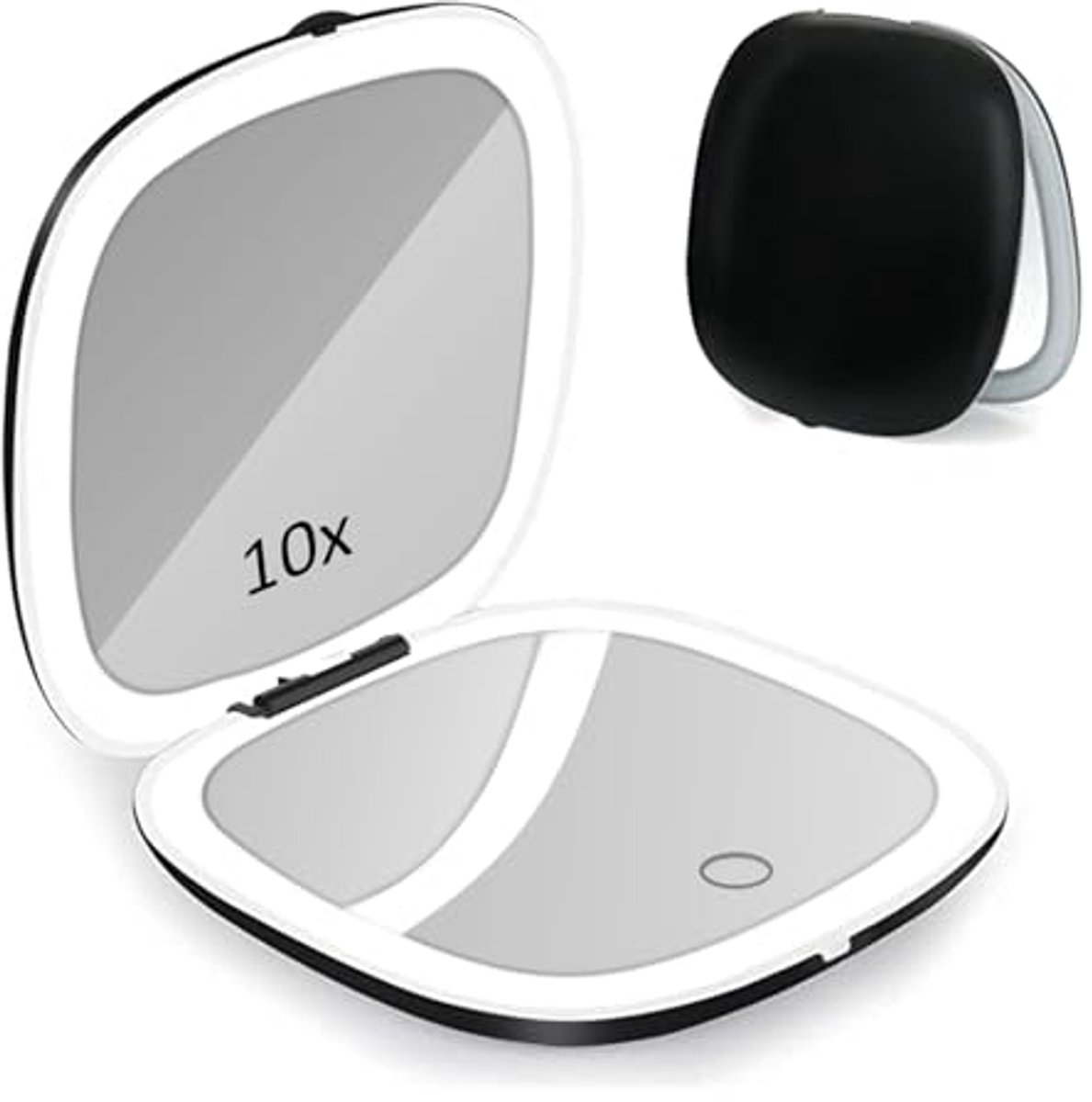 LED Make-up Spiegel 1X 10X Vergroting Draagbaar Touchscreen USB Oplaadbaar
