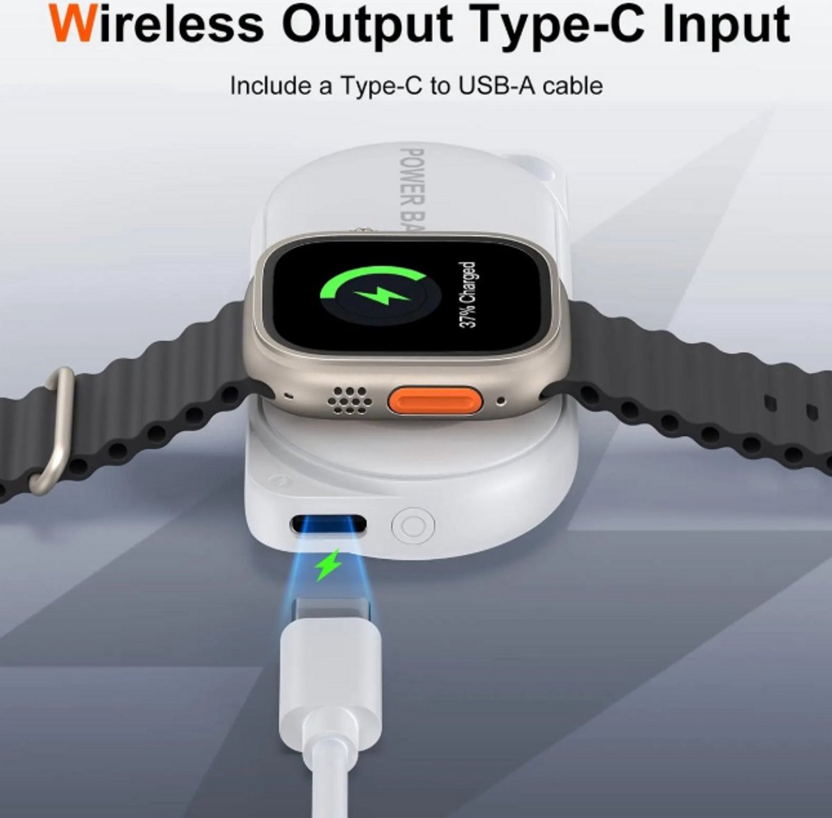1200Mah Draagbare Draadloze Horloge Oplader Magnetische Sleutelhanger Draadloze Power Bank Reizen geschikt Voor Apple Watch 9/8/Ultra – foto 2