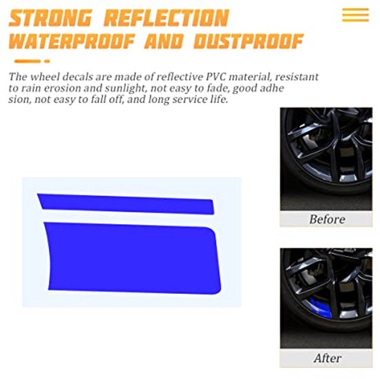 6 stuks reflecterende stickers voor autovelgen, veiligheidsdecoratie ...