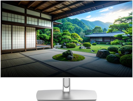 JAPANNEXT Touchscreen Monitor Wit 27" IPS WQHD (2560x1440) met verstelbare arm | JN-IPS27WQHDR-C65W-FLD-T