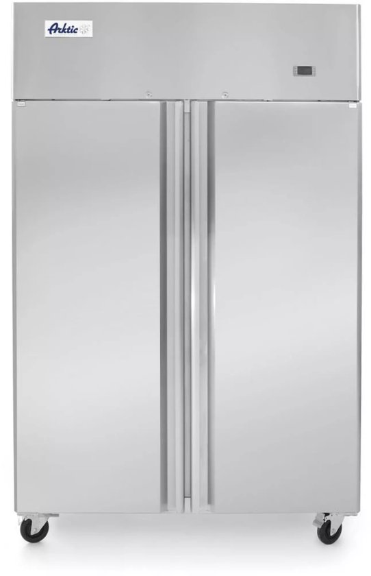 HENDI professionele horeca vrieskast - rvs - dubbeldeurs 900 liter - 120x74x195 cm - zilverkleurig - diepvriezen met geforceerde luchtkoeling - GN 1/1, grootkeuken