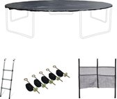 Accessoire set voor trampoline Ø460cm met ladder, beschermhoes, opbergnet voor schoenen en verankeringskit