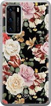 Huawei P40 hoesje siliconen - Bloemen flowerpower | Huawei P40 case | multi | TPU backcover transparant