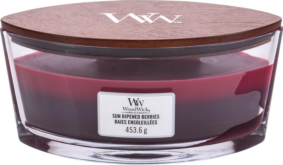 WoodWick Heartwick Flame Trilogy Ellipse Geurkaars - Sun Ripened Berries - 50 branduren Sun-Ripened Berries