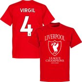 Liverpool Champions T-Shirt 2020 + Virgil 4 - Rood - XXL