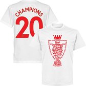 Liverpool Kampioens T-Shirt 2020 + Champions 20 - Wit - XS