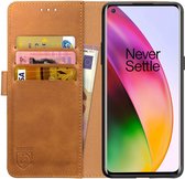 Rosso Element OnePlus 8 Hoesje Book Cover Lichtbruin