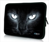 Tablet hoes / laptophoes 10,1 inch kat zwart - Sleevy - laptop sleeve - laptopcover - Sleevy Collectie 250+ designs - tablet sleeve