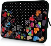 Sleevy 14 laptophoes gekleurde hartjes - laptop sleeve - laptopcover - Sleevy Collectie 250+ designs