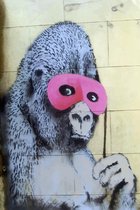 BANKSY Gorilla in a Pink Mask Canvas Print