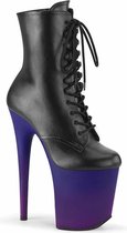 Pleaser Plateau Laarzen, Paaldans schoenen -39 Shoes- FLAMINGO-1020BP Paaldans schoenen Zwart/Paars