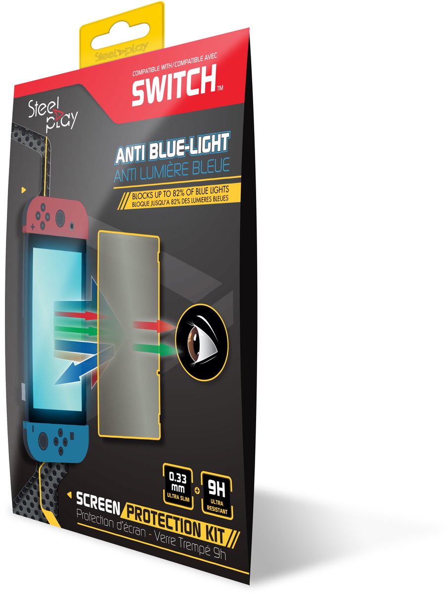 Steelplay Screen Protection Kit 9H Anti Blue-Light Tempered Glass - Switch