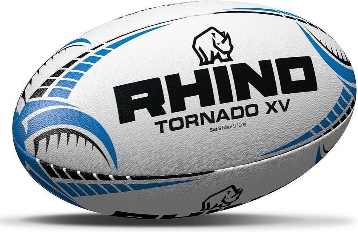 Rhino Tornado XV Rugbybal Wit - Maat 4