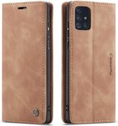 CaseMe Book Case - Samsung Galaxy A71 Hoesje - Bruin